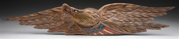 PATRIOTIC EAGLE WITH BANNER WALL PLAQUE.                                                                                                                                                                