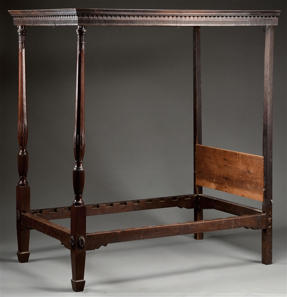 GEORGE III CARVED MAHOGANY FULL TESTER BED                                                                                                                                                              