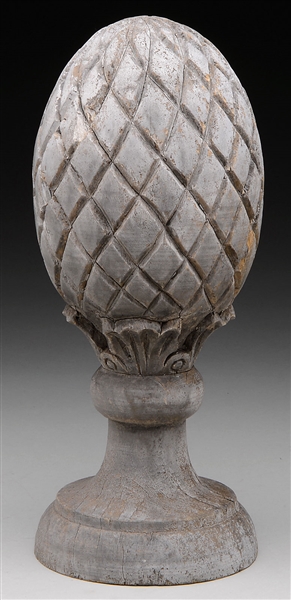 RARE ARCHITECTURAL CARVED PINEAPPLE FINIAL.                                                                                                                                                             
