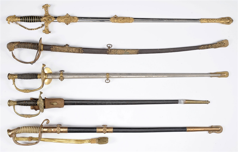 GROUPING OF 10 CIVIL WAR AND OTHER SWORDS TO BE CATALOGED AND VALUED BY JS                                                                                                                              