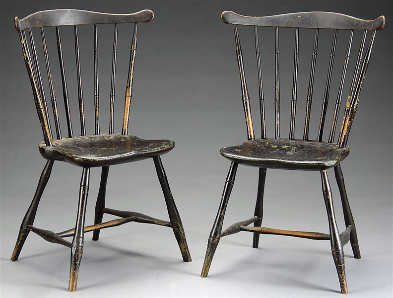 PAIR WINDSOR CHAIRS                                                                                                                                                                                     