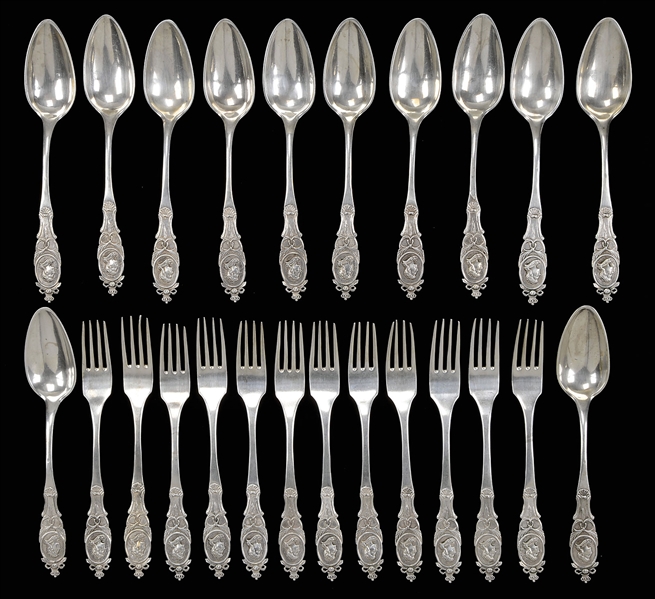 24 FRENCH FORKS AND SPOONS                                                                                                                                                                              