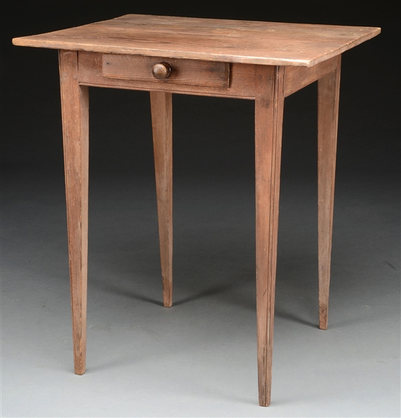 SOUTHERN HARD PINE WORK TABLE WITH DRAWER.                                                                                                                                                              