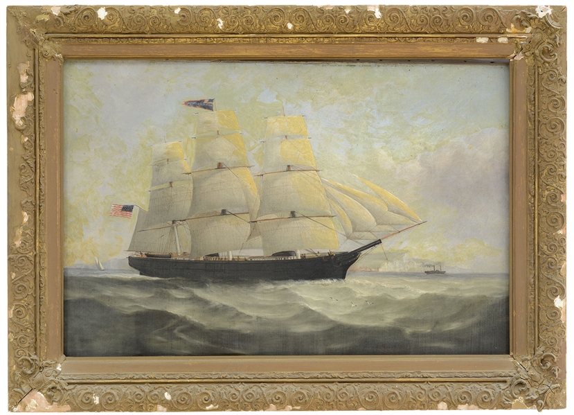 SHIP PORTRAIT OF THE MARY MERRILL: SEE PROV BOOK FOR SHIP HISTORY & PROVENANCE                                                                                                                          