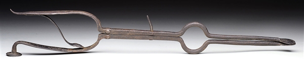 FINE PAIR WROUGHT IRON PIPE TONGS.                                                                                                                                                                      