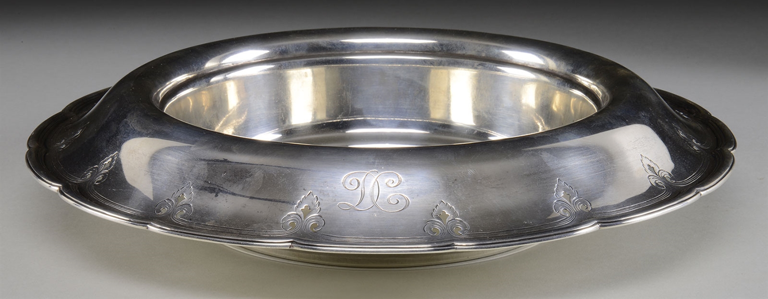 FINE ENGRAVED AND PIERCED DESIGN STERLING SILVER CENTER BOWL BY TIFFANY & CO.                                                                                                                           