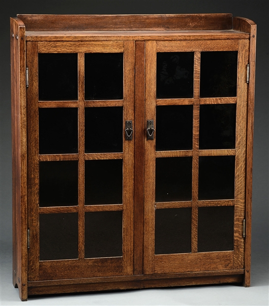 GUSTAVE STICKELY OAK BOOKCASE, CA 1907-1912                                                                                                                                                             