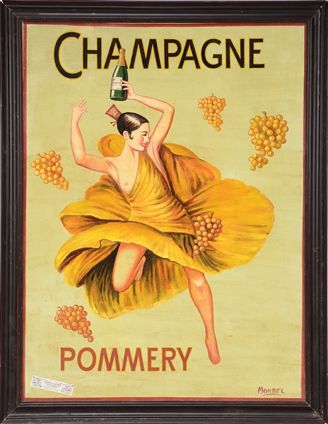 HAND PAINTED SIGN "CHAMPAGNE POMMERY".                                                                                                                                                                  