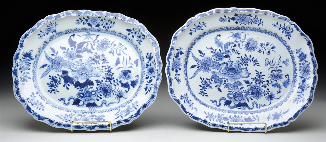 PAIR OF PORCELAIN SERVING DISHES.                                                                                                                                                                       