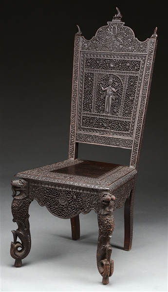 ANGLO-INDIAN CHAIR.                                                                                                                                                                                     