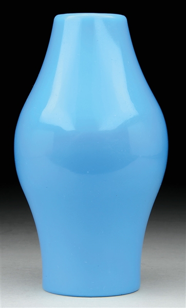 TRUNCATED BLUE PEKING GLASS VASE                                                                                                                                                                        