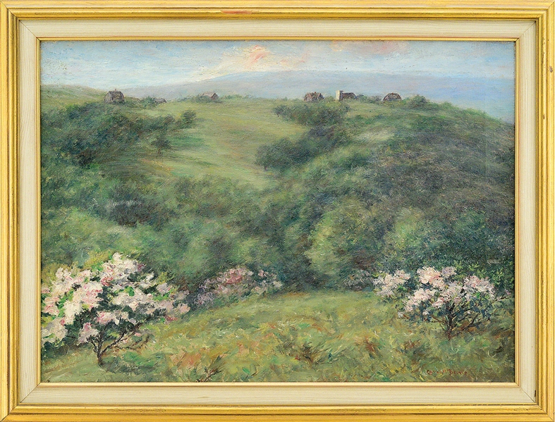 CARROLL BROWN (AMERICAN, 1862-1923) SPRING LANDSCAPE WITH BLOSSOMING TREES                                                                                                                              