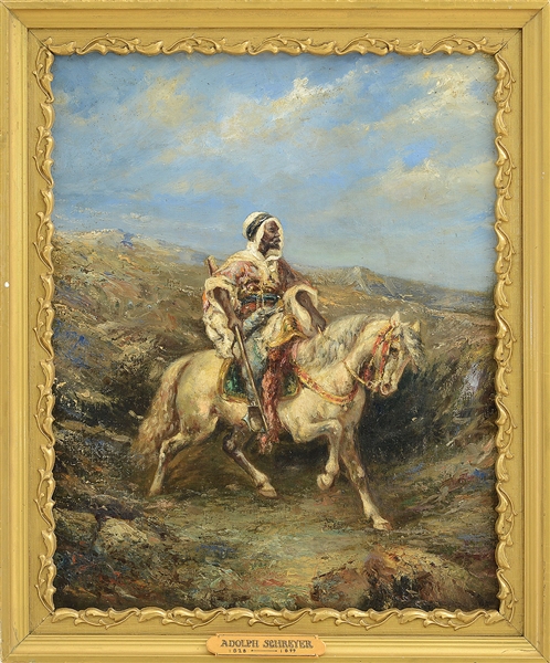 MANNER OF ADOLPH SCHREYER (GERMAN, 1828-1899) ARABIAN HORSEMAN                                                                                                                                          