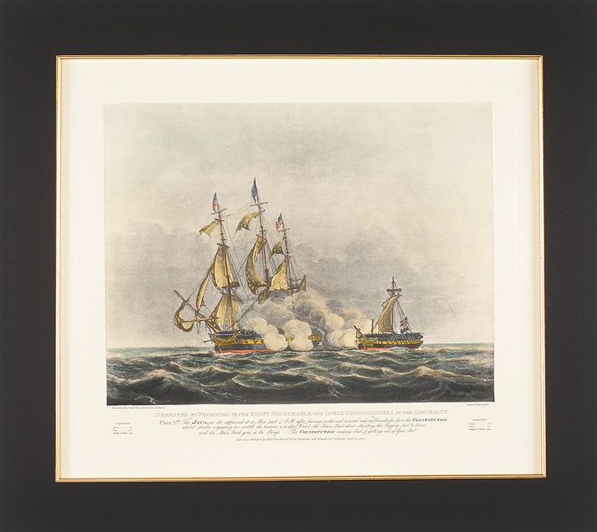 AFTER NICHOLAS POCOCK (BRITISH, 1740-1821) FOUR COLORED SHIP ENGRAVINGS                                                                                                                                 