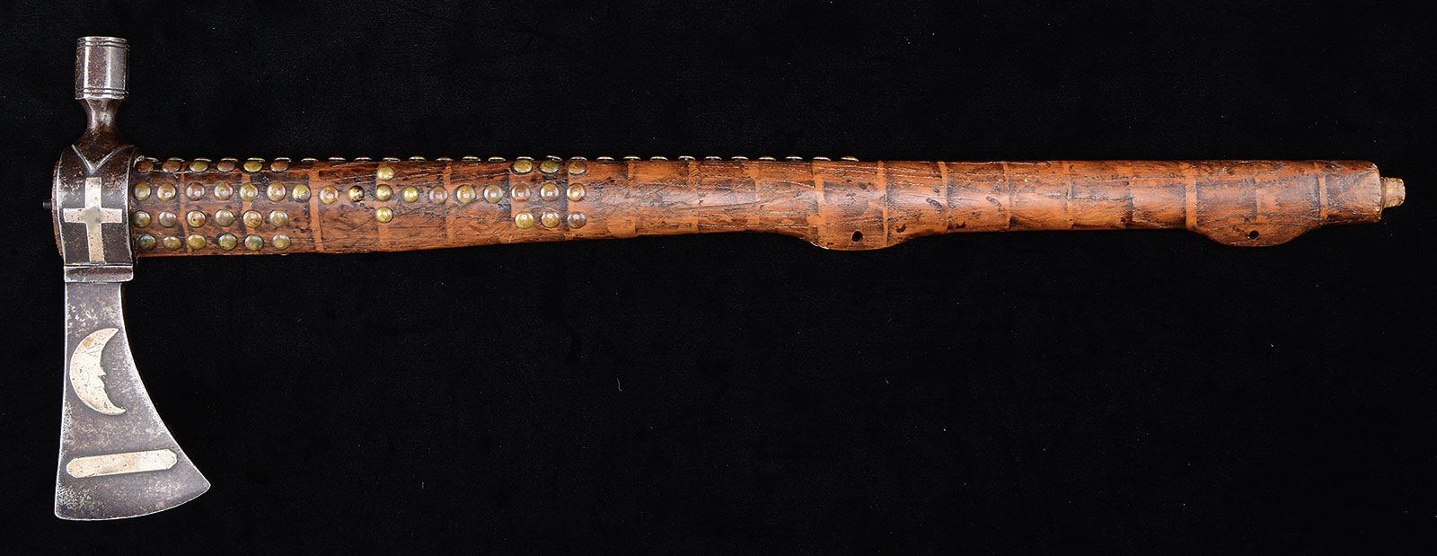 Lot Detail - UNIQUE TACKED PLAINS PIPE-TOMAHAWK WITH APPLIED DECORATION ...