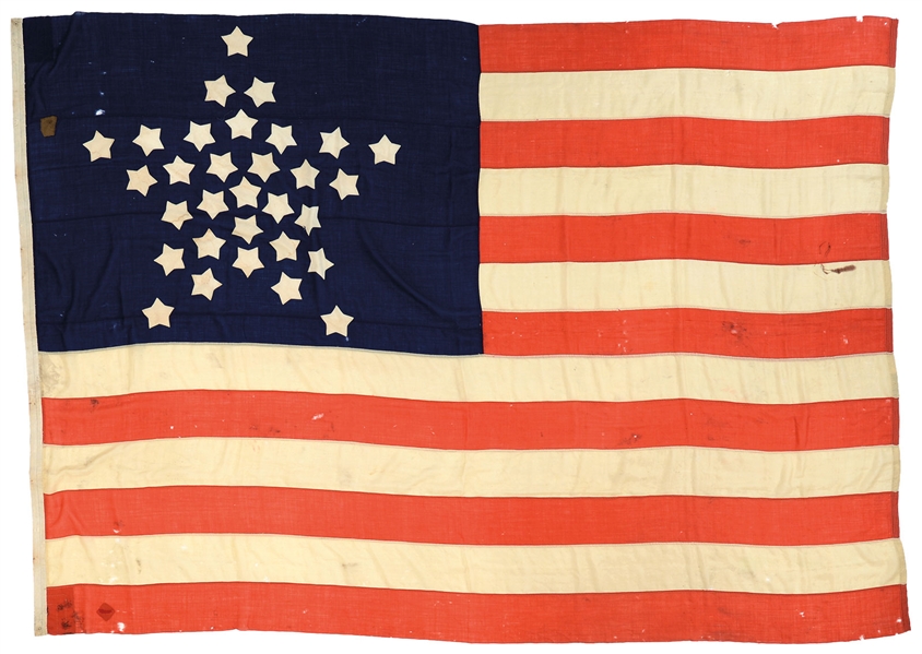 FINE AMERICAN 31 STAR FLAG COMMEMORATING CALIFORNIA.                                                                                                                                                    