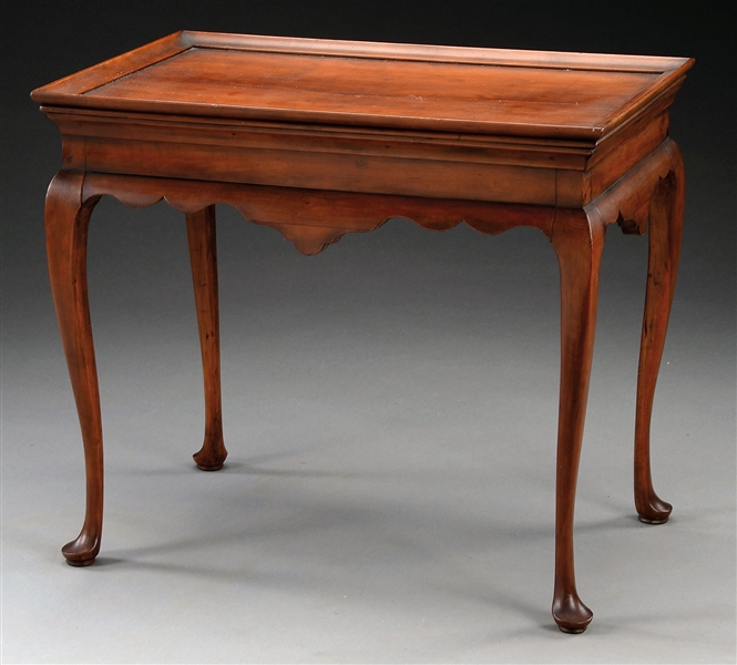 VERY FINE CHERRY QUEEN ANNE TRAY TOP TEA TABLE.                                                                                                                                                         