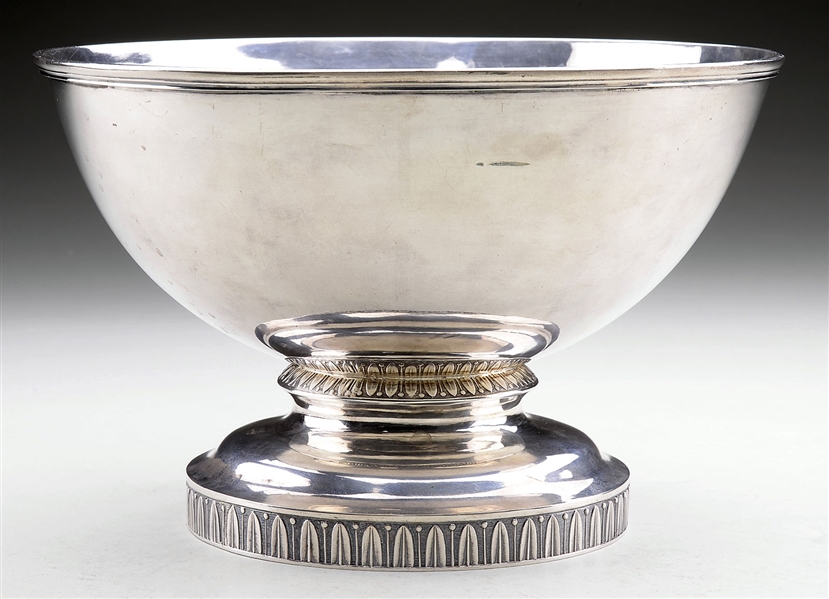 AMERICAN COIN SILVER FOOTED CENTER BOWL BY E. STEBBINS & CO.                                                                                                                                            