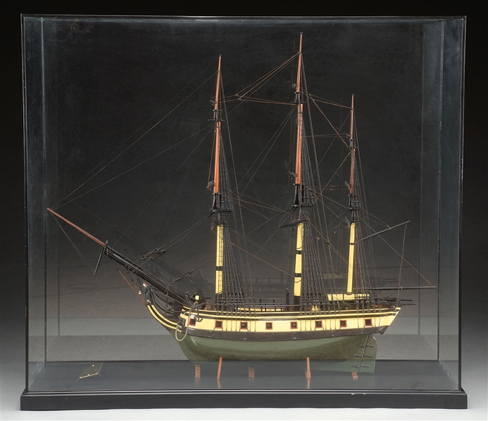 CASED SHIP MODEL OF THE "ANN & HOPE" ALONG WITH A PORTRAIT OF ITS CAPTAIN THOMAS LAING AND FAMILY HISTORY INCLUDING A MANIFEST DATED...                                                                 