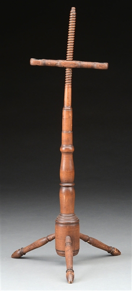 EARLY AMERICAN MAPLE REVOLVING CANDLESTAND.                                                                                                                                                             