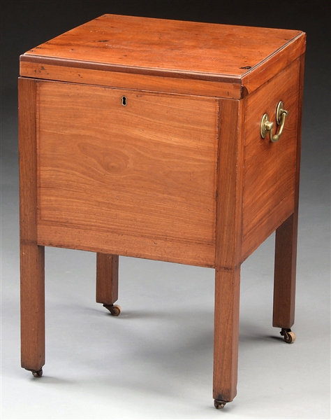 GEORGIAN STYLE MAHOGANY WINE CELLARETTE BY GILLOWS.                                                                                                                                                     
