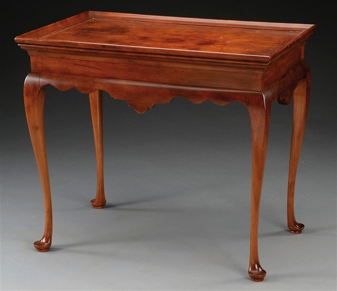 QUEEN ANNE STYLE BENCHMADE CHERRY TRAY TOP TEA TABLE                                                                                                                                                    