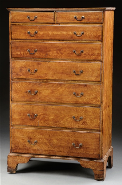CHIPPENDALE PAINTED TALL CHEST.                                                                                                                                                                         