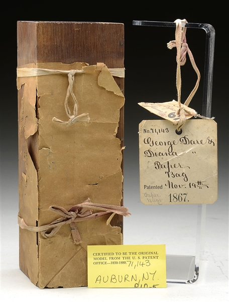 PATENT MODEL FOR A PAPER BAG.                                                                                                                                                                           