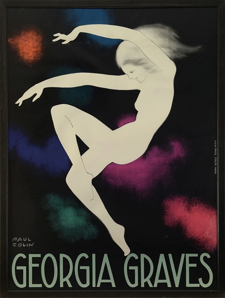 FRAMED GEORGIA GRAVES POSTER, BY PAUL COLIN (FRENCH, 1892-1985).                                                                                                                                        