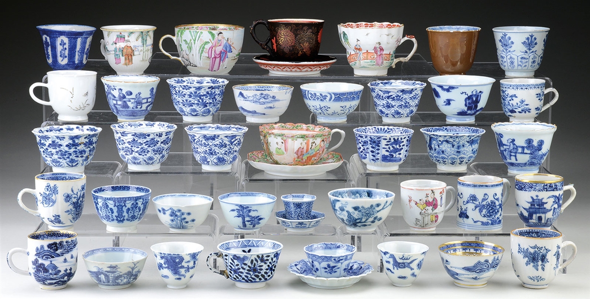 THIRTY EIGHT ASSORTED TEA AND WINE CUPS.                                                                                                                                                                
