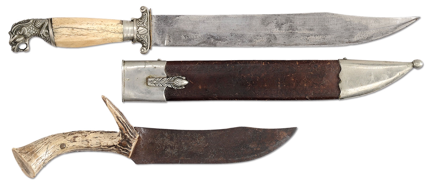 TWO FINE NINETEENTH CENTURY BOWIE KNIVES.                                                                                                                                                               
