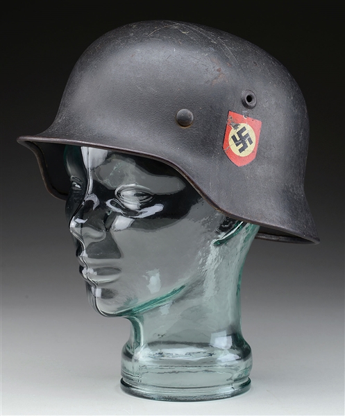 IMPORTANT AND RARE NAZI M1940 DOUBLE DECAL SS WWII HELMET.                                                                                                                                              