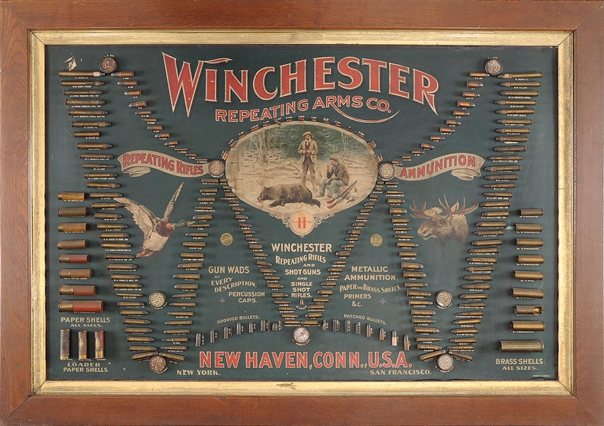 RARE WINCHESTER MODEL 1897 DOUBLE-W CARTRIDGE BOARD.                                                                                                                                                    