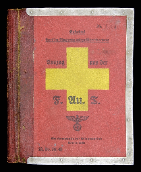 EXTREMELY RARE WWII GERMAN AVIATOR SCHOOL SECRET ENIGMA CIPHER MACHINE CODE BOOK COVER.                                                                                                                 