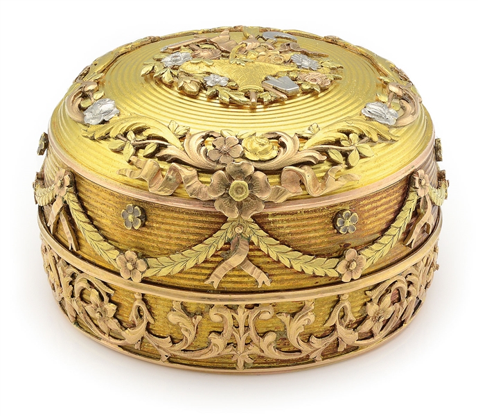 TIFFANY & CO. 18KT GOLD DECORATED BOX.                                                                                                                                                                  