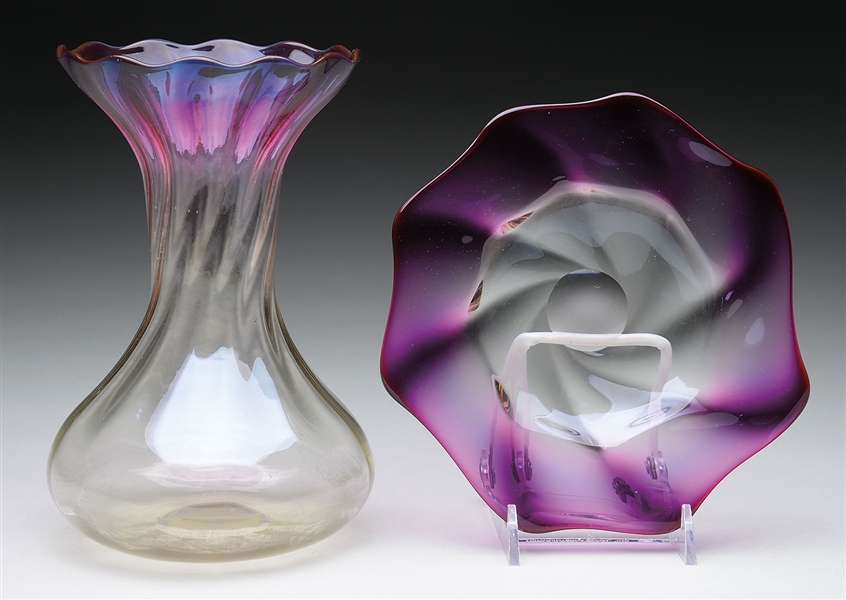 TWO ALEXANDRITE GLASS ITEMS.                                                                                                                                                                            