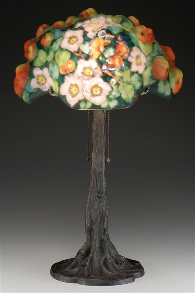 PAIRPOINT PUFFY APPLE TREE TABLE LAMP.                                                                                                                                                                  