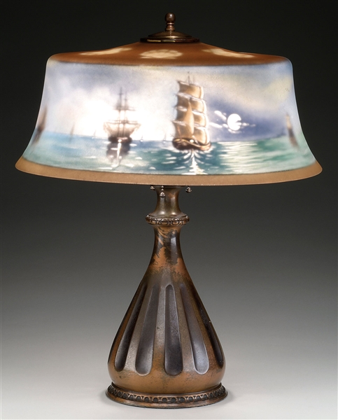 PAIRPOINT NEW BEDFORD HARBOR TABLE LAMP.                                                                                                                                                                