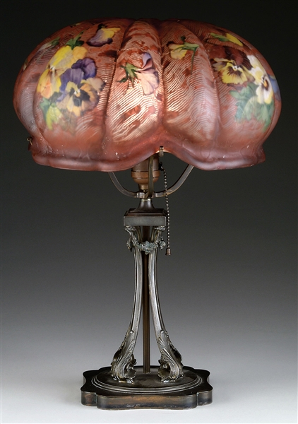 PAIRPOINT PANSY TABLE LAMP.                                                                                                                                                                             