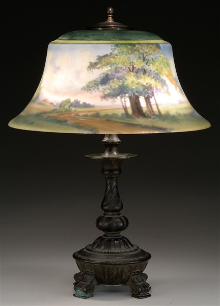 PAIRPOINT SCENIC TABLE LAMP.                                                                                                                                                                            