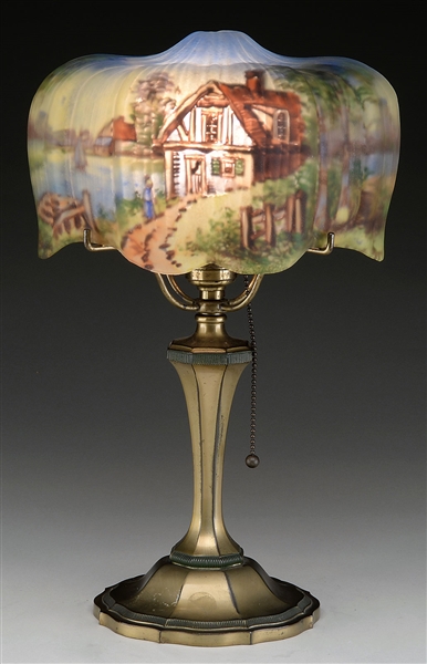 PAIRPOINT SCENIC BOUDOIR LAMP.                                                                                                                                                                          