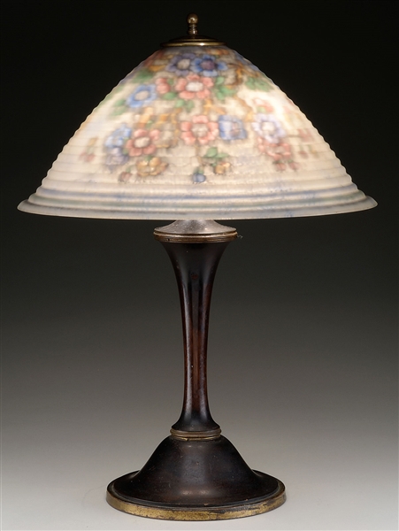 PAIRPOINT PEACH BLOSSOM TABLE LAMP.                                                                                                                                                                     