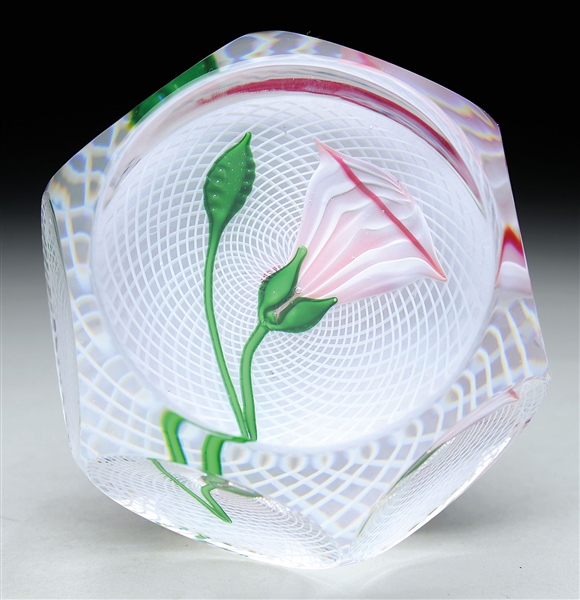 MODERN ST. LOUIS MORNING GLORY PAPERWEIGHT.                                                                                                                                                             