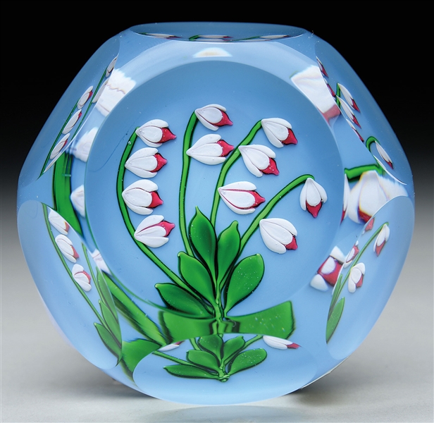 MODERN ST. LOUIS LILY OF THE VALLEY PAPERWEIGHT.                                                                                                                                                        