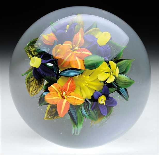 RICK AYOTTE FLORAL BOUQUET PAPERWEIGHT.                                                                                                                                                                 