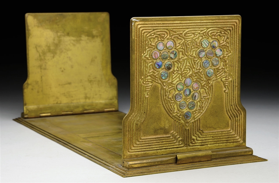 TIFFANY STUDIOS ADJUSTABLE ABALONE BOOKENDS.                                                                                                                                                            