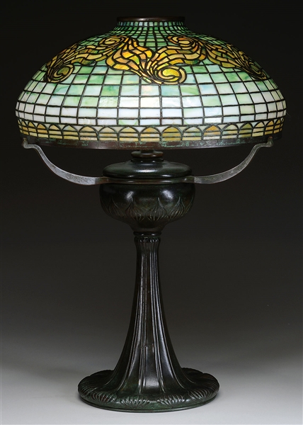 TIFFANY STUDIOS TYLER SCROLL TABLE LAMP.                                                                                                                                                                
