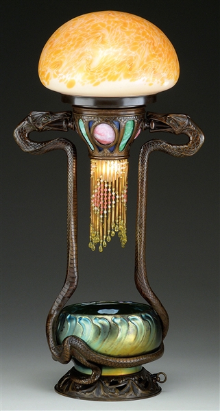 AUSTRIAN ART NOUVEAU LAMP.                                                                                                                                                                              