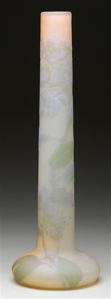 MONUMENTAL GALLE FLORAL CAMEO VASE.                                                                                                                                                                     