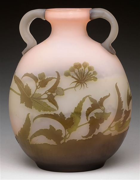 GALLE FLORAL CAMEO VASE.                                                                                                                                                                                
